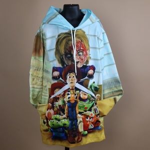 Kaopey Halloween Horror Movie Hoodie Front Pocket Pullover 3D Hooded Sweatshirt